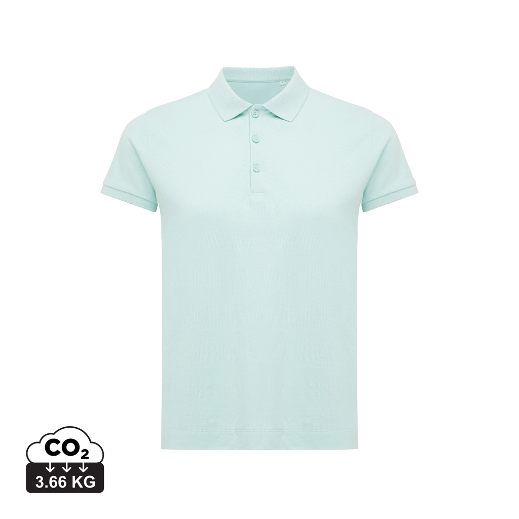 Polo publicitaire Femme coton recyclé 220g Yosemite Iqoniq crushed mint